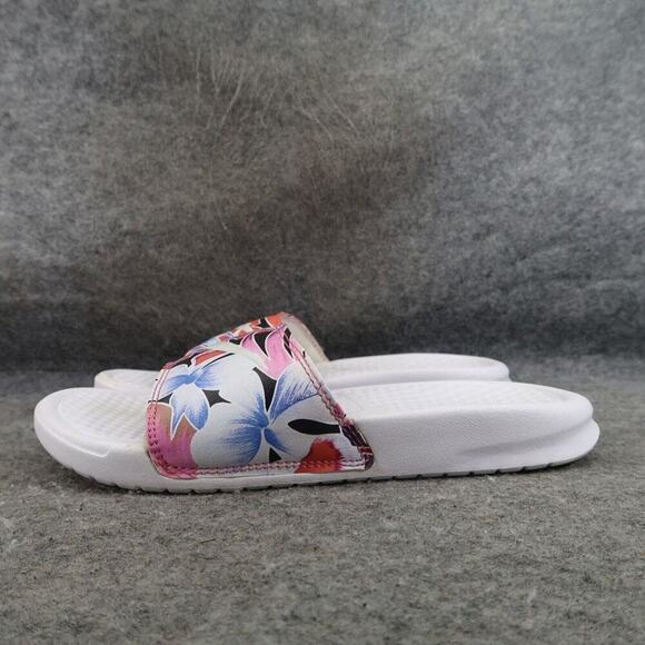 Nike Shoes Womens 6 Sandal Slide Benassi Print Logo Colorful Comfort Casual Flat - Picture 5 of 13